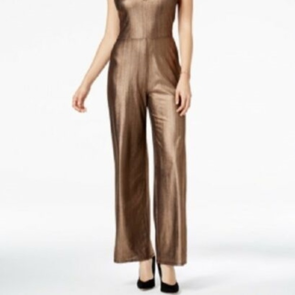 Guess Metallic Bronze Vida Jumpsuit XS NWT - Picture 2 of 3
